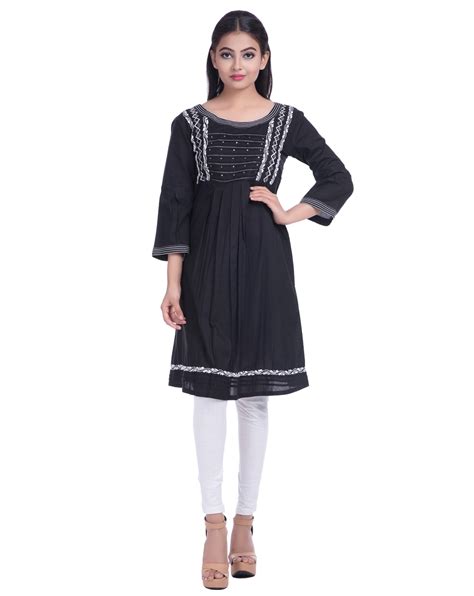 black chikan|Black Chikan Kurta – Milnah